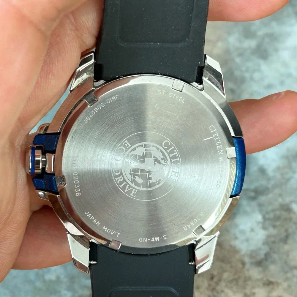 Citizen AR 2.0 Eco-Drive AW1151-04E Men's 44mm Black Blue WR100 Watch